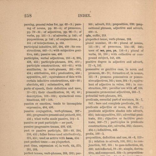 19 x 13 εκ. 2 σ. χ.α. + XII σ. + 260 σ. + 2 σ. χ.α., όπου στο φ. 1 κτητορική σφραγίδα CPC 